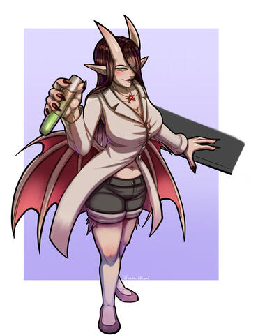 Commission for superpotatoes1989. A succubus scientist.