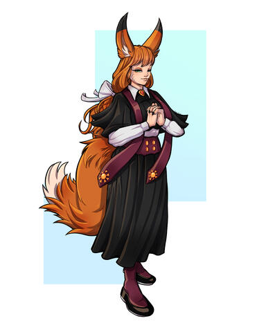 Commission for superpotatoes1939. A fox lady cleric.