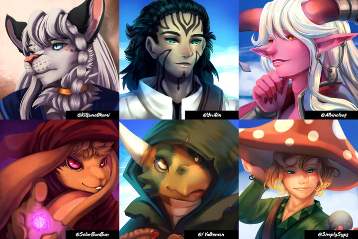 Portraits of DnD characters.